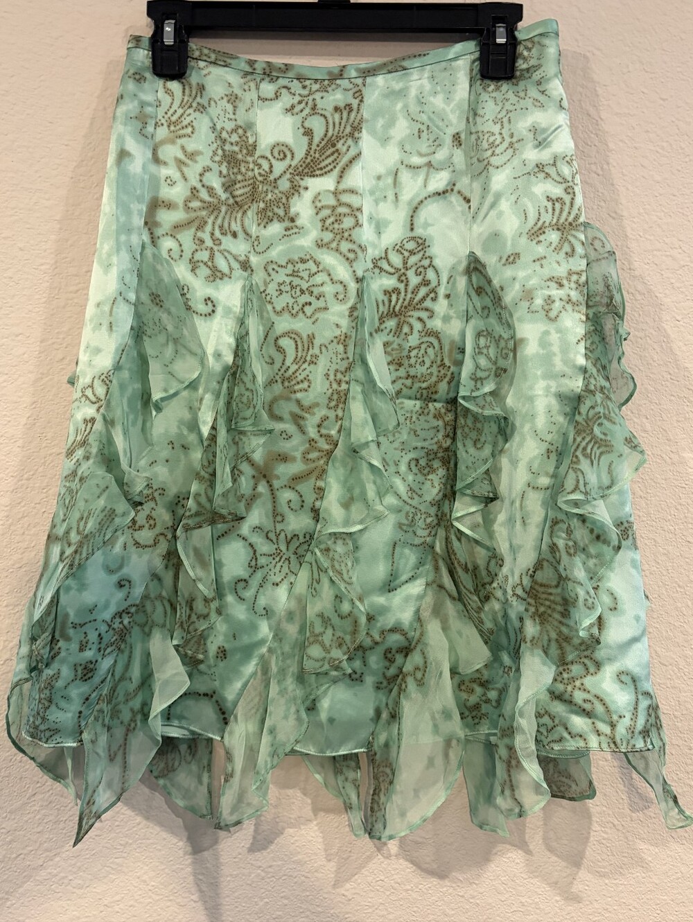 Inc International Concepts Womens 100% Silk Ruffled Flowy Mini Skirt Size 10